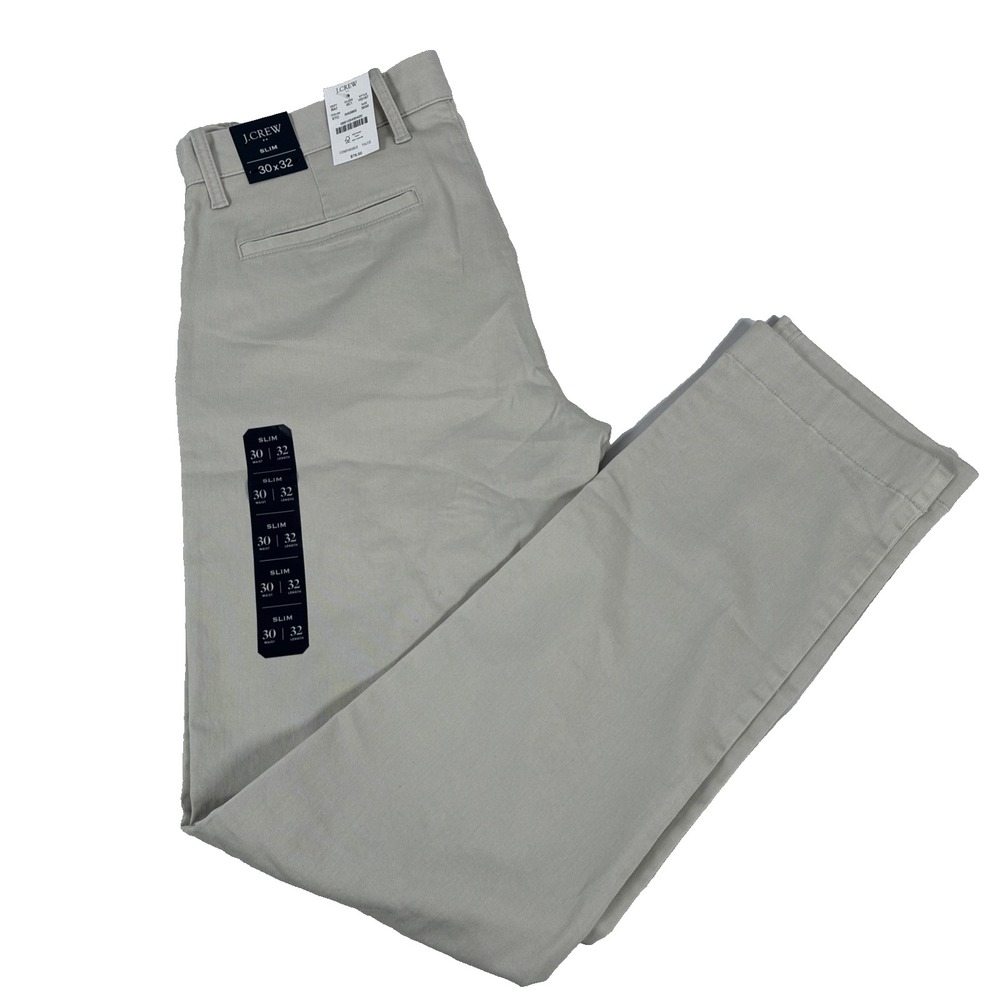 New Mens J. Crew Slim Fit Chino Pants Size 30x32 Flex NWT Beige